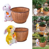 Maxbell Bunny Rabbit Statue Flower Pot Spring Figurine Decor garden White