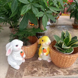 Maxbell Bunny Rabbit Statue Flower Pot Spring Figurine Decor garden White