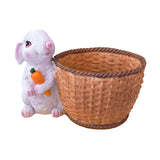 Maxbell Bunny Rabbit Statue Flower Pot Spring Figurine Decor garden White