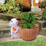 Maxbell Bunny Rabbit Statue Flower Pot Spring Figurine Decor garden White