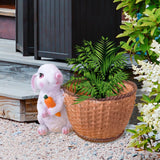 Maxbell Bunny Rabbit Statue Flower Pot Spring Figurine Decor garden White