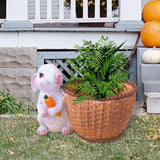 Maxbell Bunny Rabbit Statue Flower Pot Spring Figurine Decor garden White