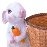 Maxbell Bunny Rabbit Statue Flower Pot Spring Figurine Decor garden White