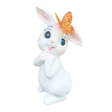 Maxbell Garden Statue with Butterfly Light Waterproof for Backyard Decorations white