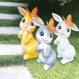 Maxbell Garden Statue with Butterfly Light Waterproof for Backyard Decorations white