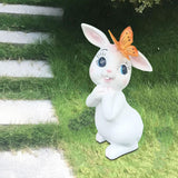 Maxbell Garden Statue with Butterfly Light Waterproof for Backyard Decorations white