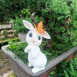 Maxbell Garden Statue with Butterfly Light Waterproof for Backyard Decorations white