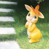 Maxbell Garden Statue with Butterfly Light Waterproof for Backyard Decorations yellow