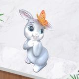 Maxbell Garden Statue with Butterfly Light Waterproof for Backyard Decorations gray