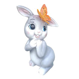 Maxbell Garden Statue with Butterfly Light Waterproof for Backyard Decorations gray