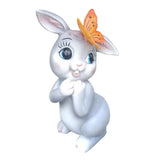 Maxbell Garden Statue with Butterfly Light Waterproof for Backyard Decorations gray