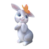 Maxbell Garden Statue with Butterfly Light Waterproof for Backyard Decorations gray