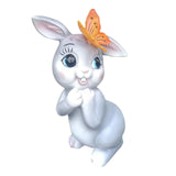 Maxbell Garden Statue with Butterfly Light Waterproof for Backyard Decorations gray