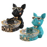 Maxbell Dog Statue Figurine Storage Box Sculpture for Living Room Decor Black