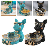 Maxbell Dog Statue Figurine Storage Box Sculpture for Living Room Decor Black