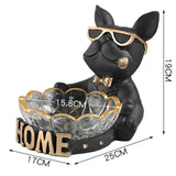 Maxbell Dog Statue Figurine Storage Box Sculpture for Living Room Decor Black