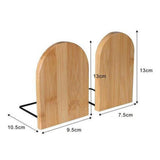 Maxbell Bamboo Book Ends Durable Bookend Desktop Organizer for Home Office Small