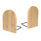 Maxbell Bamboo Book Ends Durable Bookend Desktop Organizer for Home Office Small