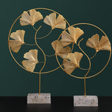 Maxbell Ginkgo Biloba Ornament Figurine Hollowed for Living Room Cabinet Porch S