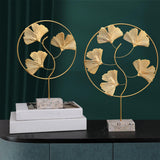 Maxbell Ginkgo Biloba Ornament Figurine Hollowed for Living Room Cabinet Porch S
