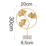 Maxbell Ginkgo Biloba Ornament Figurine Hollowed for Living Room Cabinet Porch S