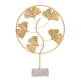 Maxbell Ginkgo Biloba Ornament Figurine Hollowed for Living Room Cabinet Porch L