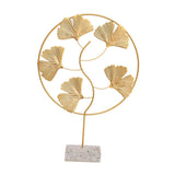 Maxbell Ginkgo Biloba Ornament Figurine Hollowed for Living Room Cabinet Porch L