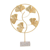 Maxbell Ginkgo Biloba Ornament Figurine Hollowed for Living Room Cabinet Porch L
