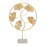 Maxbell Ginkgo Biloba Ornament Figurine Hollowed for Living Room Cabinet Porch L