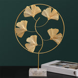 Maxbell Ginkgo Biloba Ornament Figurine Hollowed for Living Room Cabinet Porch L