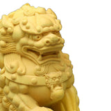 Maxbell Lion Statue Wood Carving Miniatures Figurine for Living Room Desktop Porch StyleA