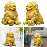 Maxbell Lion Statue Wood Carving Miniatures Figurine for Living Room Desktop Porch StyleA