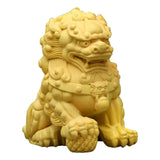 Maxbell Lion Statue Wood Carving Miniatures Figurine for Living Room Desktop Porch StyleA