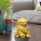 Maxbell Lion Statue Wood Carving Miniatures Figurine for Living Room Desktop Porch StyleA