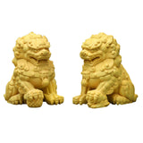 Maxbell Lion Statue Wood Carving Miniatures Figurine for Living Room Desktop Porch StyleA