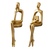 Maxbell Thinker Resin Statues Collectible Sculpture Abstract Figurines Collection Think 5x9x23cm