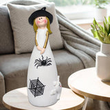 Maxbell Halloween Witch Figurine Adorable Witch Statue for Holiday Party Decoration Spider