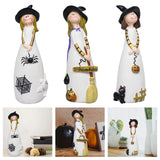 Maxbell Halloween Witch Figurine Adorable Witch Statue for Holiday Party Decoration Spider