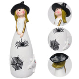 Maxbell Halloween Witch Figurine Adorable Witch Statue for Holiday Party Decoration Spider