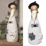 Maxbell Halloween Witch Figurine Adorable Witch Statue for Holiday Party Decoration Spider