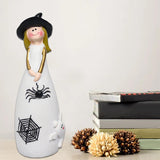 Maxbell Halloween Witch Figurine Adorable Witch Statue for Holiday Party Decoration Spider