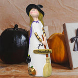Maxbell Halloween Witch Figurine Adorable Witch Statue for Holiday Party Decoration Broom
