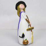 Maxbell Halloween Witch Figurine Adorable Witch Statue for Holiday Party Decoration Broom