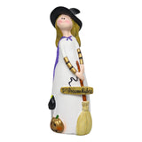 Maxbell Halloween Witch Figurine Adorable Witch Statue for Holiday Party Decoration Broom
