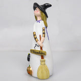 Maxbell Halloween Witch Figurine Adorable Witch Statue for Holiday Party Decoration Broom