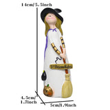 Maxbell Halloween Witch Figurine Adorable Witch Statue for Holiday Party Decoration Broom
