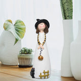Maxbell Halloween Witch Figurine Adorable Witch Statue for Holiday Party Decoration Pumpkin