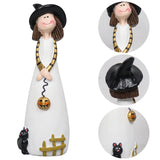 Maxbell Halloween Witch Figurine Adorable Witch Statue for Holiday Party Decoration Pumpkin