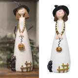 Maxbell Halloween Witch Figurine Adorable Witch Statue for Holiday Party Decoration Pumpkin