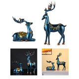 Maxbell 2x Deer Figurines Reindeer Sculptures Ornament Animal Couple Elk Statues